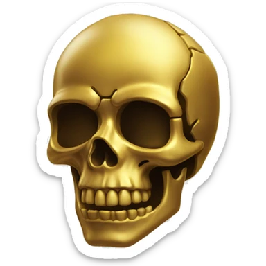 Golden skull sticker