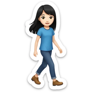 fringe black color long hair girl walking


 sticker
