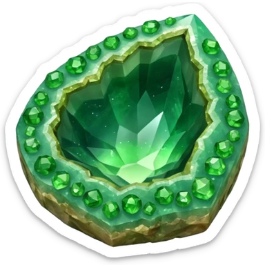  Jade-Peridot-Aventurine crystal geode  sticker