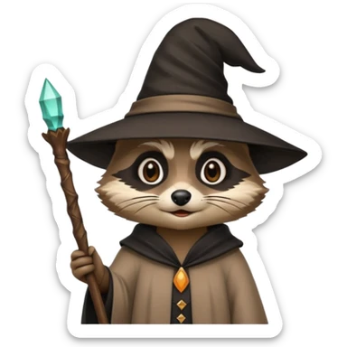raccoon witch sticker