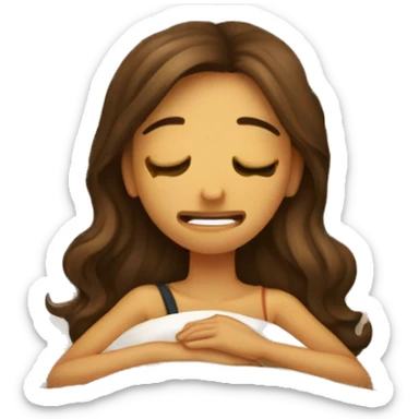 Una chica durmiendo en una almohada  sticker
