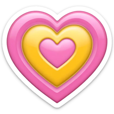 Pink heart with yellow ripple sticker