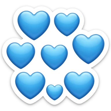 blue hearts sticker