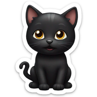 Cute black cat sticker
