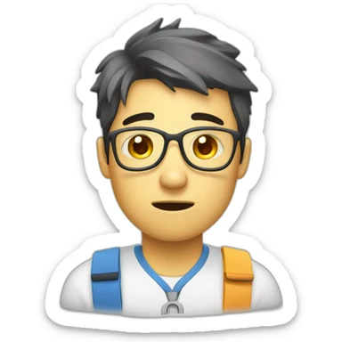 exhausted intern student sticker