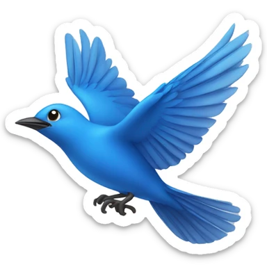 blue bird flying sticker