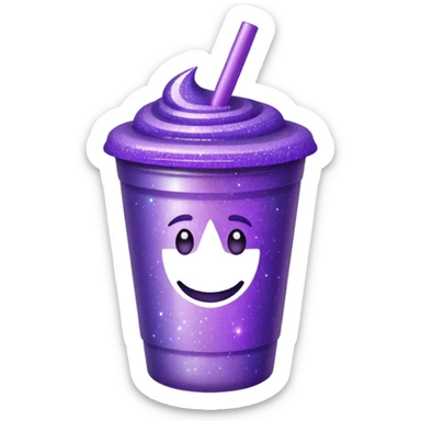 glitter purple cup sticker