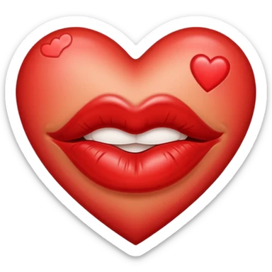 Red kiss stamp sticker