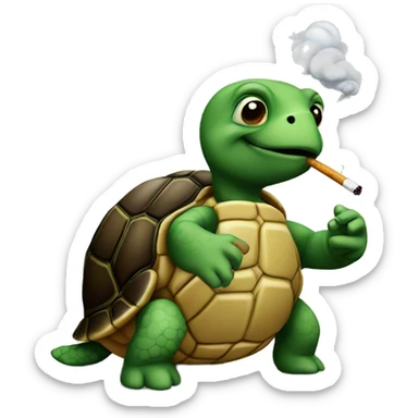 Turtle smoking a cigarette  sticker