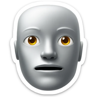 half face human, half face robot sticker