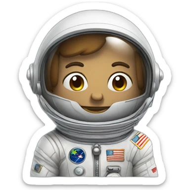 cartoon bean shaped astronaut sticker