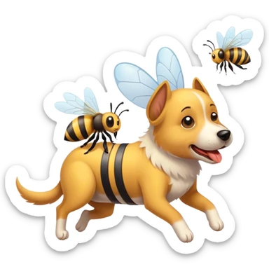 Dog stunt by bee sticker