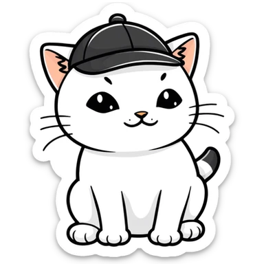 cat have a cap sticker