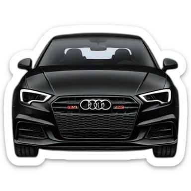 Audi s3 black facelift low angle view sticker