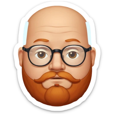 Bald fat man With ginger beard wearing glasses sticker
