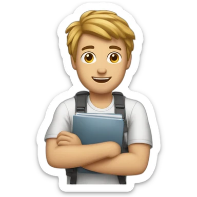 a guy with a comuputer in front of him  sticker