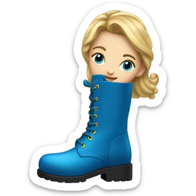 a girl blue boot really fancy sticker