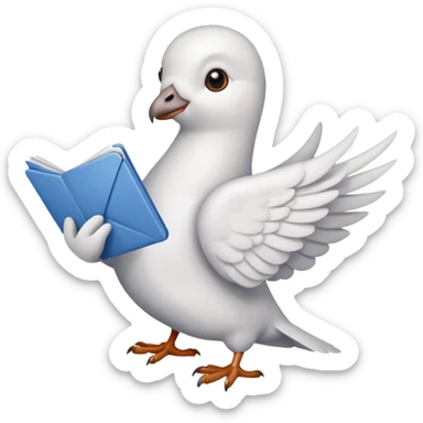 a dove with a letter in its paws sticker