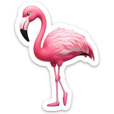 pink flamingo wearing tap shoes sticker