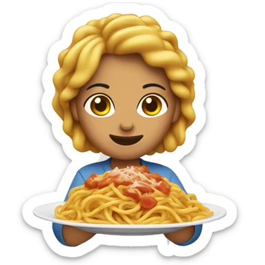 Woman eating spaghetti  sticker