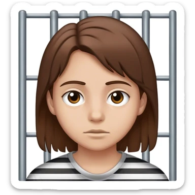 teen with brown hair in jail sticker