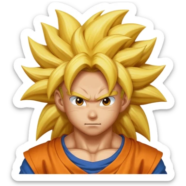 goku super Saiyan 3 with long hair  sticker