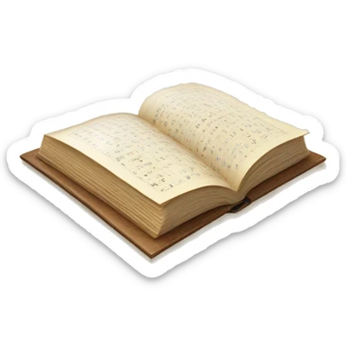 book opened in the middle with mathematics in its pages sticker