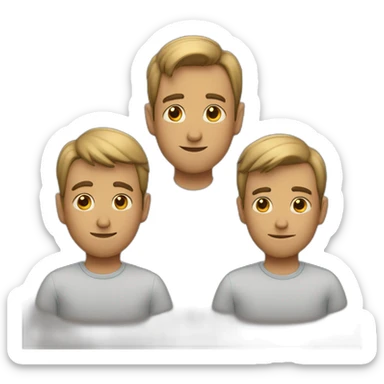 three guys looking in the same direction sticker
