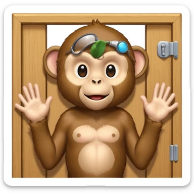 monkey knocking on door sticker