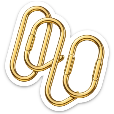 Aesthetic two gold paper clips sticker