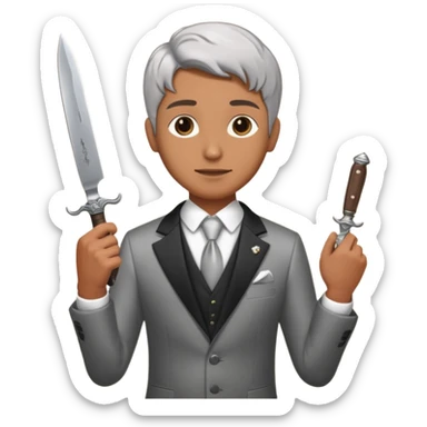 Old knife, royalty knife in the auction sticker