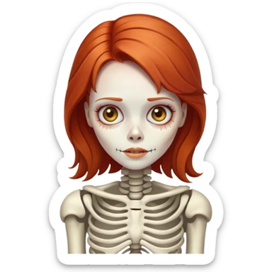 Redhead Skeleton girl sticker
