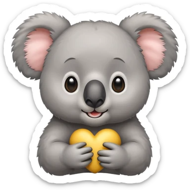 Cute surprised koala bear sticker