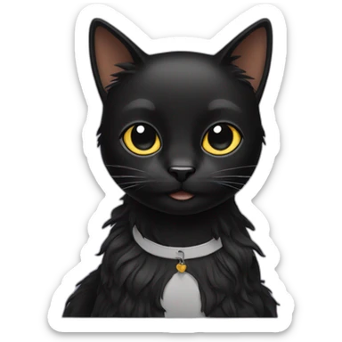 Black Cat with hair weave sticker