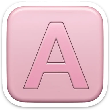 The letter A in a light pink sqaure sticker