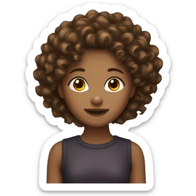 brown curly hair girl sticker