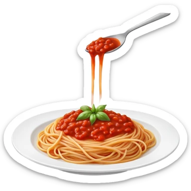 plate of spaghetti with tomato sauce sticker