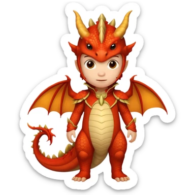child getup like a dragon, full body. sticker