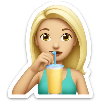 blonde girl drinking smoothie sticker
