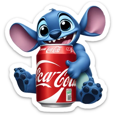 Stitch drinking Coca-Cola  sticker