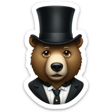 bear with a top hat sticker