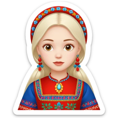 Gorgeous girl in Russian folk costume sticker