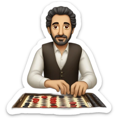 armenian man with backgammon sticker