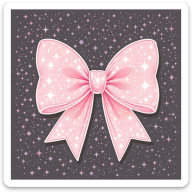 sakura bow, cute and shiny, no background sticker