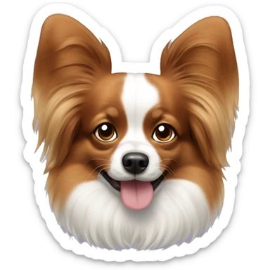 Papillon dog with bubble snot on its nose sticker