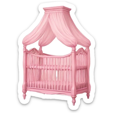 pink antique canopy crib sticker
