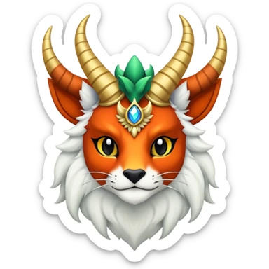 colorful anthro horned Royal vernid fursona Fakemon sticker