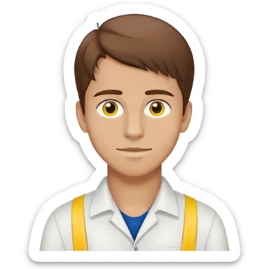 Lidl worker 18 years old brown hair male yellow skincolor sticker