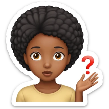 A black girl asking a question  sticker