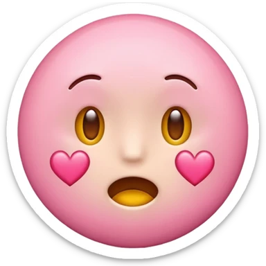 Flushed emoji with hearts and making an “owo” face sticker